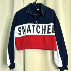 Letter graphic colorblock women’s sweater